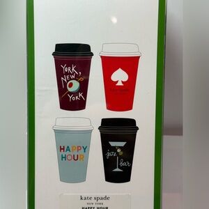 Kate Spade New York Happy Hour Reusable Travel Cup Set of 4 | 16 oz | NIB